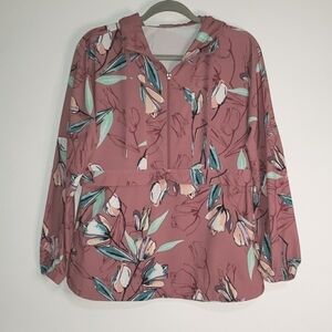 CALIA by Carrie Underwood Floral Athleisure Jacket Womens XS Mauve Pink Soft